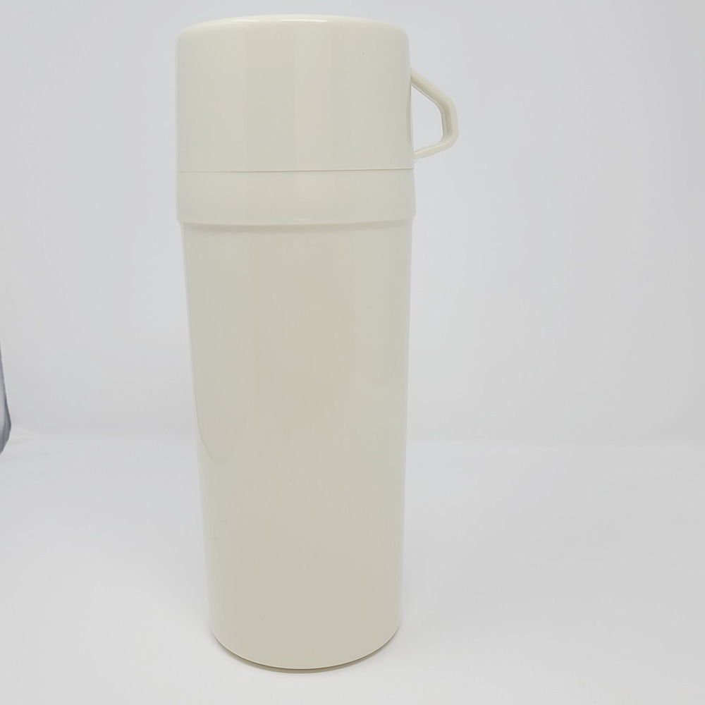 Aladdin Thermo Bottle 1 Liter Cream Insulated Flask with Cup Lid Vintage Good